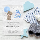 Search for blue and silver baby shower invitations Teddy bear