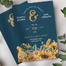 Search for navy blue and sunflower wedding invitations Watercolor