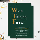 Search for green 50th birthday invitations Unique