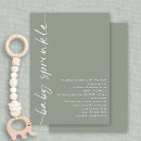 Search for calligraphy baby shower invitations Sage green