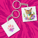 Search for striped cat key rings Watercolor