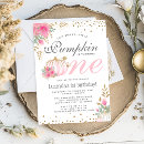 Search for pink pumpkin 1st birthday invitations Pink and gold