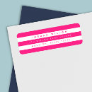 Search for pink stripes return address labels Simple