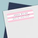 Search for pink stripe return address labels Simple