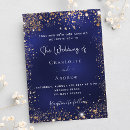 Search for formal navy blue wedding invitations Gold