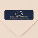 Search for blue and gold graduation return address labels High school
