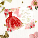 Search for red and gold quinceanera invitations Dress