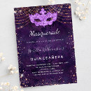 Search for mardi gras quinceanera invitations Purple