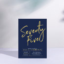 Search for blue 75th birthday invitations Simple