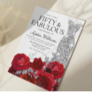 Search for silver 50th birthday invitations Red
