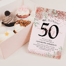 Search for womans 50th birthday invitations Rose gold