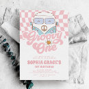 Search for groovy one invitations Pink