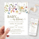 Search for wildflowers baby shower invitations Boho spring floral