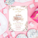Search for princess carriage baby shower invitations Pink and gold