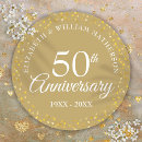 Search for golden anniversary wedding stickers Gold fiftieth