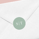 Search for sage green monogram stickers Elegant