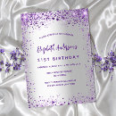 Search for silver 21st birthday invitations Purple