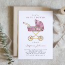 Search for stroller baby girl shower invitations Watercolor