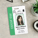 Search for green id badges Business personnel staff employee