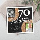 Search for 70th birthday napkins 70 years old
