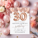 Search for rose gold thirty birthday invitations Blush pink