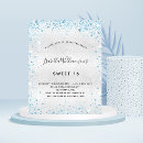 Search for blue and silver sweet 16 invitations 16th sixteenth birthday party