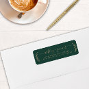 Search for dark green return address labels Modern typography