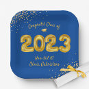 Search for blue and gold graduation plates Congrats grad