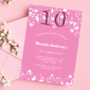 Search for 10 years old girl birthday invitations Girly