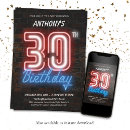 Search for retro 30th birthday invitations Neon