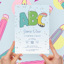 Search for alphabet birthday invitations Cute