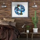 Search for hexagons posters Illustration