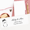 Search for white cat return address labels Illustration