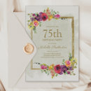 Search for red gold 75th birthday invitations Flowers