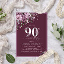 Search for floral 90th birthday invitations Purple