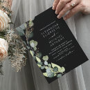 Search for black and sage wedding invitations Eucalyptus