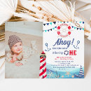 Search for lighthouse birthday invitations Ahoy little sailor