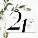Search for black and white 21st birthday invitations Typography