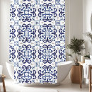 Search for blue white tile shower curtains Classic