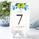 Search for yellow wedding table cards Blue and yellow