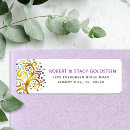 Search for purple tree return address labels Bat mitzvah