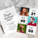 Search for triplets birthday invitations Simple