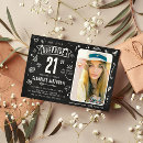 Search for milestone 21st birthday invitations Black and white