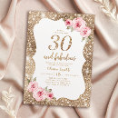 Search for pink and gold 30th birthday invitations Floral