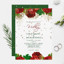 Search for red border wedding invitations Watercolor