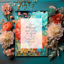 Search for gold and coral wedding invitations Floral