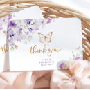 Search for purple and gold thank you cards Butterfly