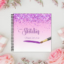 Search for name pink and purple glitter notebooks Back to school
