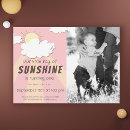 Search for little sunshine birthday invitations Pink and yellow