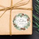 Search for pine wreath stickers Merry christmas